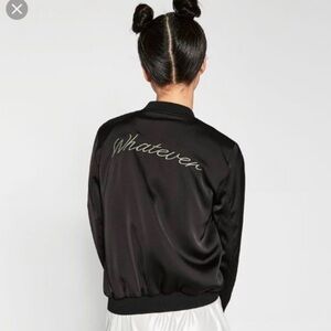 NWOT - by Zara “Whatever” Satin Bomber Jacket